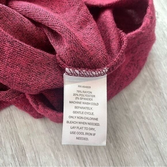 Red Fleece Bell Sleeve Sweater Dress 1X - Picture 4 of 5